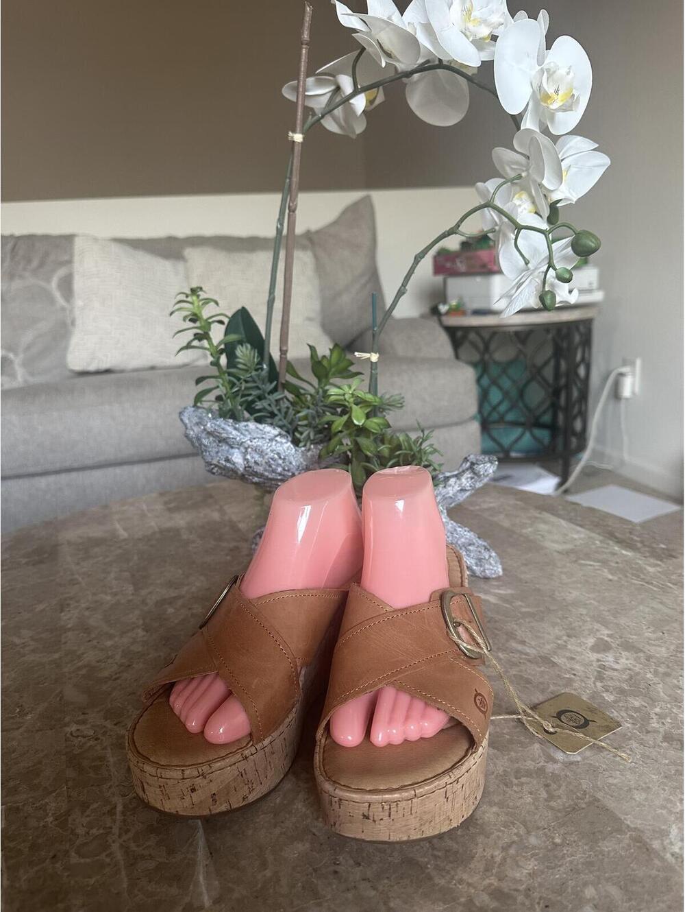 Born Sloane Cork Slide Sandals Size 10